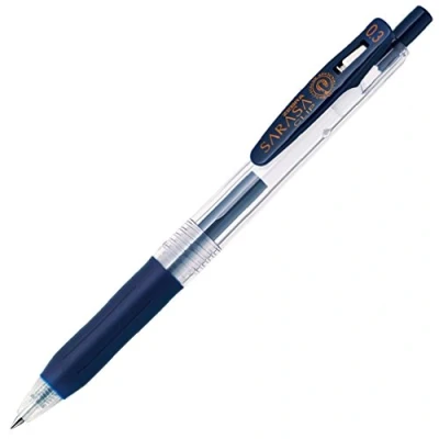 Image de Zebra B JJH15 FB Sarasa Clip 0,3 Bleu Noir 10 pièces