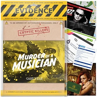 Image de Jeu de mystère non résolu,Investigation cas froid,Indices détective,preuves,Solve le crime,Personnes, rendez vous galants et groupes fête,« Murder of a Musicien » par CRYPTIC KILLERS