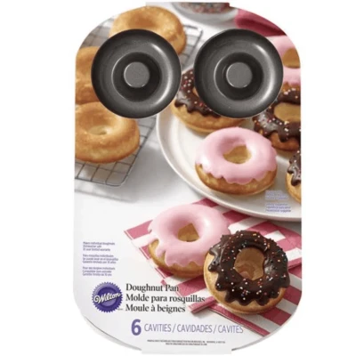 Image de Wilton Moule à Donuts 6 Cavités Antiadhésif pour de Taille Standard, Forme Donuts, Passe au Lave vaisselle 21 x 32 cm