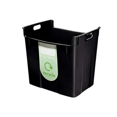 Image de Leitz Plus Corbeille à papier en polypropylène 40 L 100% recyclable Noir Lot de 1