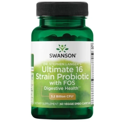 Image de Swanson Dr. Stephen Langer&#039;s Ultimate 16 Strain Probiotic with FOS, 3.2 Billion CFU 60 vcaps
