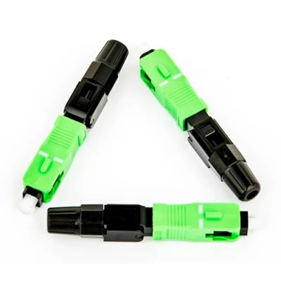 Image de BAUDCOM FTTH Lot de 10 connecteurs à fibre optique, connecteur optique SC APC type flip, froid rapide niveau télécom pour réseau CATV