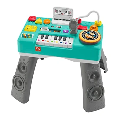 Image de Fisher Price Ma Table d’Activités de DJ Rires &amp; Éveil d&#039;Activité Bébé Lumineuse et Musicale Jouet d&#039;Éveil Progressif dès 6 Mois 3 Modes Français Emballage réduit, HXG10