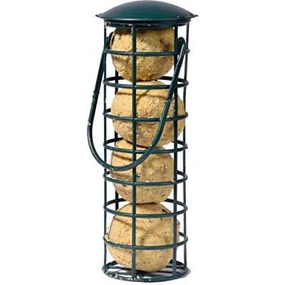Image de mangeoire pour oiseaux dobar 24081 avec quatre boules à mésanges, rechargeable sauvages, noire, plastique, lot de 1 (1 x 360 g)