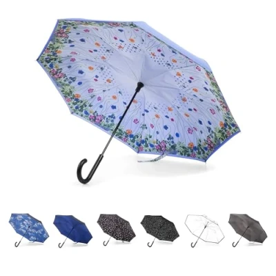 Image de totes Parapluie Inbrella à fermeture inversée, Jardin de fleurs., Taille unique, automatique inversée avec crochet en J, résistant au vent et la pluie