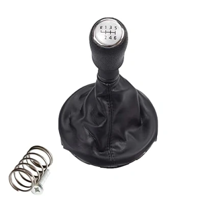Image de Pommeau de levier vitesses manuel en cuir pour V=olkswagen Transporter T5 T5.1 GP 2003 2011 (6 vitesses)