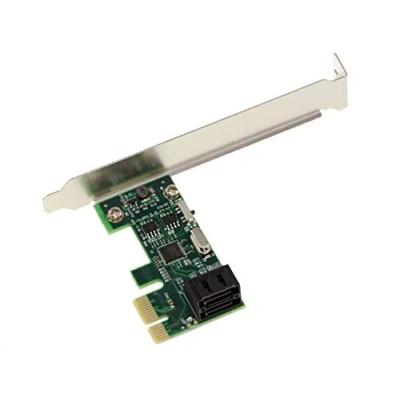 Image de KALEA INFORMATIQUE Carte contrôleur PCI Express PCIe x1 2 Ports pour disques durs SATA. Format Compact, avec Chipset ASM1061. High et Low Profile.