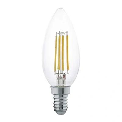 Image de Eglo ampoule LED E14, lampe classique forme bougie, éclairage rétro, 4 watts (correspond à 32 watts), 350 lumens, blanc chaud, 2700 Kelvin, Edison C35, Ø 3,5 cm
