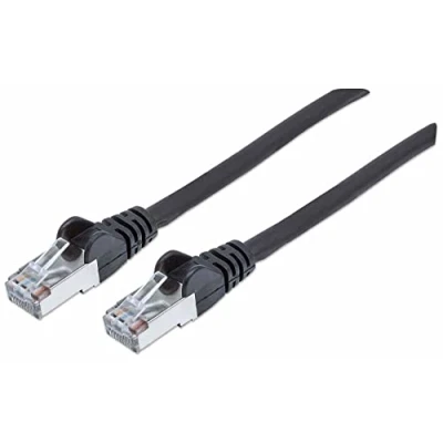 Image de intellinet 740685 Câble Réseau, RJ45 Connecteur Mâle, Cat7 S/FTP, Noir, 1 m