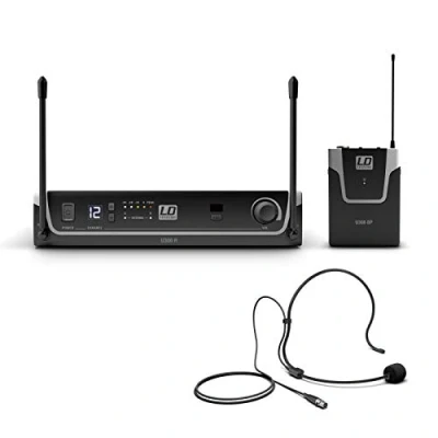 Image de LD Systems U308 BPH Système de Micro sans Fil avec Émetteur Ceinture et Serre tête 863 865 MHz + 823 832