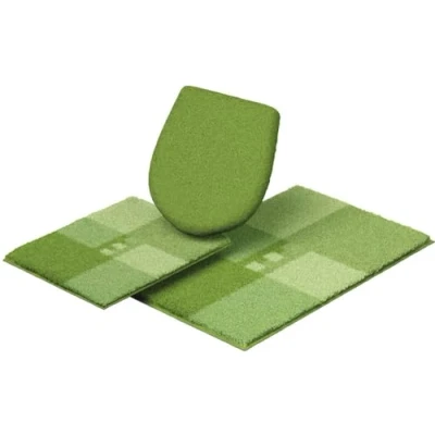 Image de Linea Due MERKUR Tapis de Bain, Polyacrylique Supersoft, Vert, 40x50+50x80 cm