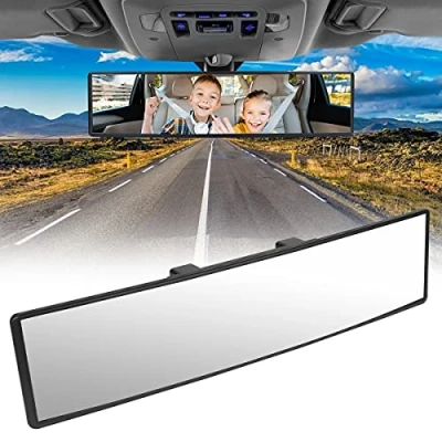 Image de URAQT Rétroviseur de Voiture, 310x85mm Universel Remplacement Panoramique, Grand Angle Auto Intérieur Anti éblouissement Vue Arrière Miroir