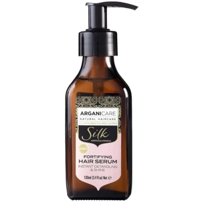 Image de Arganicare Gamme Soie SÉRUM RÉPARATEUR ET NUTRITIF Protéine de Lutte contre les Frisottis Protection Longue Durée Effet Brillant Haute Hydratation Tous types cheveux 100 mL