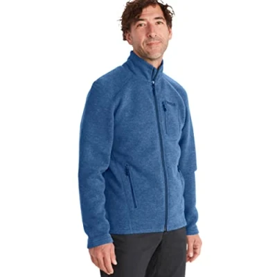 Image de MARMOT Veste Drop Line pour hommes Chandail en polaire légère, bleu indigo, taille S, Small