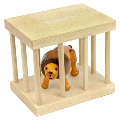 Image de Logica Jeux Art. Lion en Cage Casse tête Bois Difficulté 4/6 Extrême