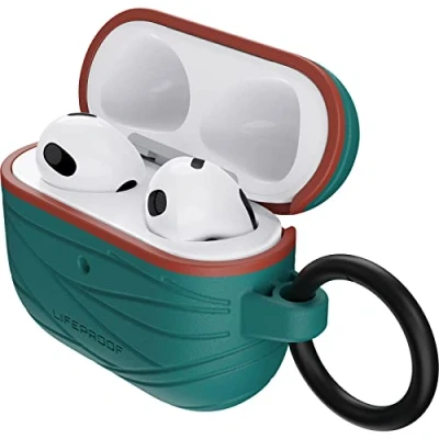 Image de LifeProof Coque pour AirPods 3e Gen 2021, antichoc, anti chute, ultra mince, rayures et éraflures Apple AirPods, Mousqueton inclus, Fabriqué de manière durable, Teal