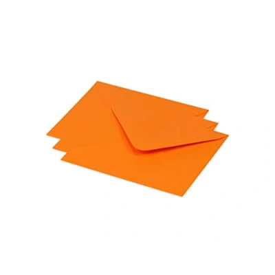 Image de Clairefontaine 60138C Paquet de 20 Enveloppes Gommées Format 12,5x13,8cm 120g/m² Coloris Capucine Invitation Evènements et Correspondance Gamme Pollen Papier Premium Lisse