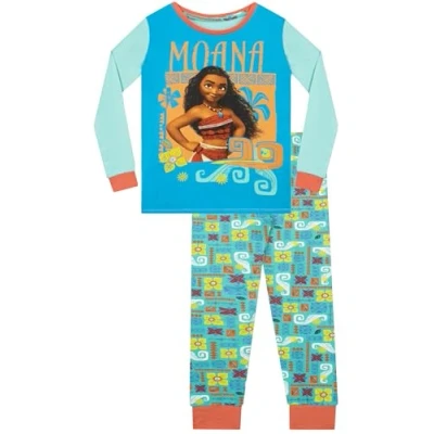 Image de Disney Ensemble De Pyjamas Moana Fille Bien Ajusté Multicolore 9 10 Ans