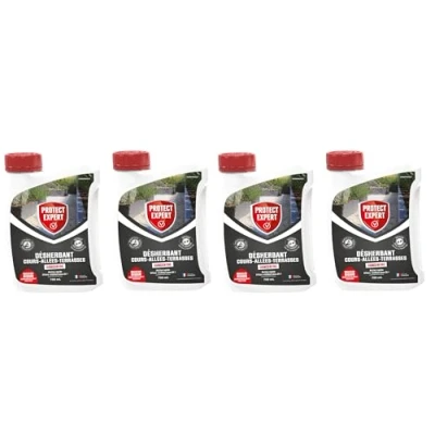 Image de PROTECT EXPERT 4 Désherbants Concentrés Grandes Cours Et Allées 4x700ml Elimine Les Mauvaises Herbes Mousses Par Contact PROCOUR700X4