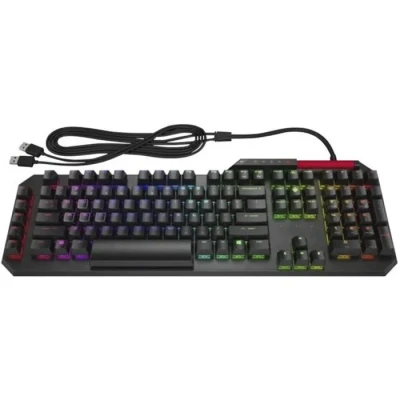 Image de HP OMEN Sequencer Clavier Mécanique Gaming AZERTY (Filaire USB, Anti ghosting, Switch Cherry MX Blue, 5 macros programmables, Rétroéclairage LED RGB) Noir