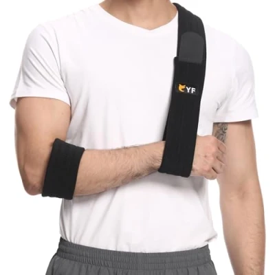 Image de YF Écharpe de Bras, Efficace Harnais D&#039;immobilisation l&#039;épaule pour Déchirure Coiffe Des Rotateurs Poignet Coude, Ajustable Léger Confortable Support Bras Os Cassés et Fracturés