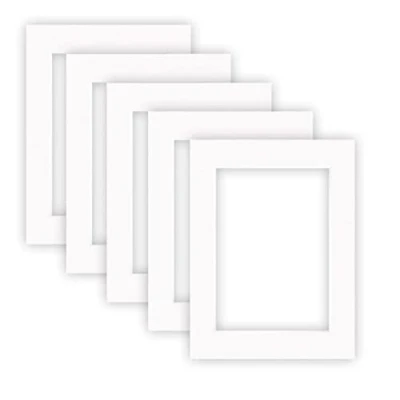 Image de nielsen Conservation Passepartout carton 2,2 mm set de 5 pièces format extérieur 30x40 cm pour d&#039;image 20,5 x 29,5 (DIN A4) blanc polaire (blanc clair) surface structurée