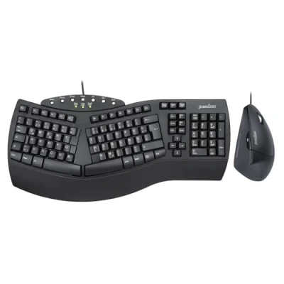 Image de perixx PERIDUO 512 DE B Filaire Kit Souris + Clavier Ergonomique QWERTY Noir