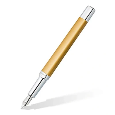 Image de Staedtler Triplus 474, Stylo plume triangulaire or de haute qualité, Encre couleur bleue et pointe taille fine, 474 F11 3