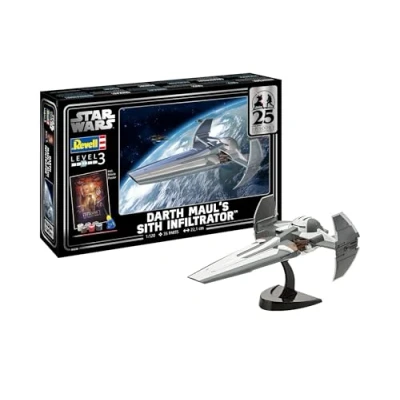 Image de Revell 05638 Coffret cadeau Dark Maul&#039;s Sith Infiltrator : EP1 25ème échelle 1:120 Kit maquette en plastique non construit/non peint avec accessoires