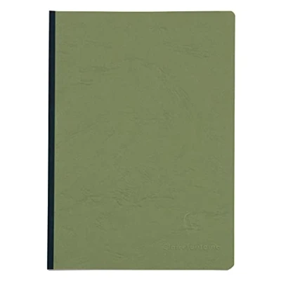 Image de Clairefontaine 795423C Collection Age Bag Un Carnet Cousu Dos Toilé Vert A5 14,8x21 cm 192 Pages Petits Carreaux Papier Blanc 90 g Couverture Carte Lustrée Grain Cuir