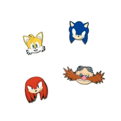 Image de Grupo Erik Pack de 4 Pins Sonic, Tails, Knuckles et Eggman Goodies Sonic the Hedgehog