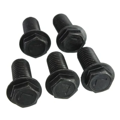 Image de WEKOW 3/5 Pièces Boulon De Lame Scie M6 x 16mm / M7 17mm M8 18mm Filetage à Gauche Bride En Métal Noir (3,M6 16mm)