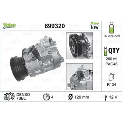 Image de VALEO 699320 compresseur De Climatisation 7SBU16 12 PAG 46 R 134a avec huile NEW ORIGINAL PART BMW: 5 Berline
