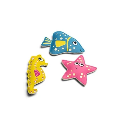 Image de BS Toys Plongée GA173 Aquatiques pour Enfants Convient À Partir De 6 Ans Jouets sous Marins Colorés Animaux Plage en Néoprène Remplis Sable, Rose, Bleu &amp; Jaune, 24 x 4 31.5 cm