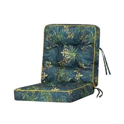 Image de Bjird Coussins pour Bancs de Jardin Assise &amp; Dossier Souples Chaise Longue, Banc Jardin, Balancelle, Sol Imperméables, Motif Matelassé, Sangles d&#039;attache 110x50 cm Bleu Marine