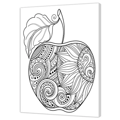 Image de Pintcolor 7167.0 châssis avec Toile imprimée à colorier, Bois de Sapin/Coton, Blanc/Noir, 40 x 50 3,5 cm