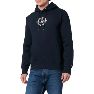 Image de Tommy Hilfiger Global Stripe Wreath TEE Hoody Sweat à capuche, Homme, Taille: Medium, Desert sky