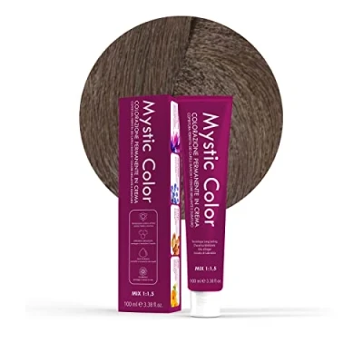 Image de Mystic Color, Coloration Cheveux, Formule Enrichie en Huile d&#039;Argan et Calendula, Crème Colorante Permanente Longue Durée, Blond Cendré Clair 8.1, 100 ml