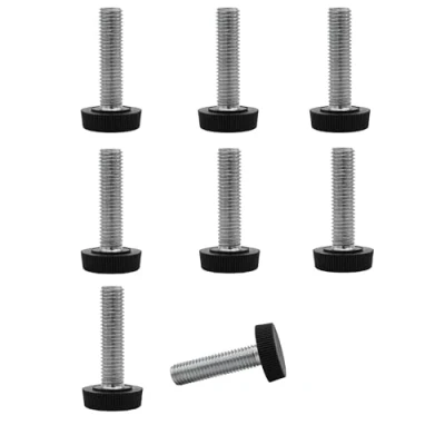 Image de SKIR&#039;CO Lot de 8 pieds nivellement meubles M10 x 40 mm, ronds réglables 25 mm diamètre, pied filetage