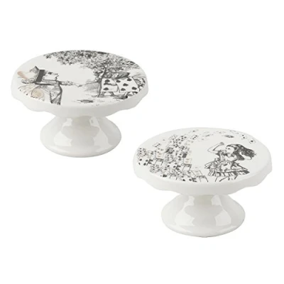 Image de V andA Alice au Pays des Merveilles Lot de 2 Mini Supports à gâteaux Blanc 10 x 5,3 cm