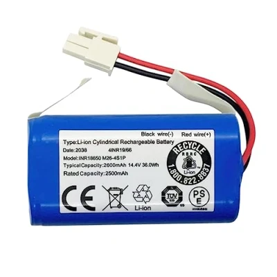 Image de HJGHY Batterie de Rechange 14,4 V/14,8 V pour Robots aspirateurs 2600 mAh 2800 3200 3500 3800 4000 Lithium Li ION Rechargeable Rechange,14.4v2600mah