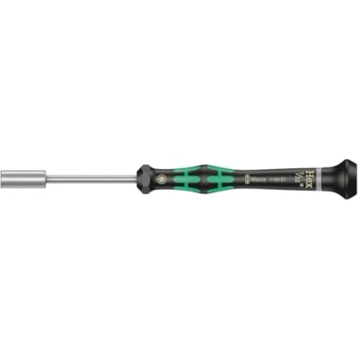 Image de Wera 05118137001 2069 Tournevis électronicien à douille, 7/32 pouce x 60 mm, Noir/vert