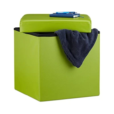 Image de Relaxdays 10019043_53 Tabouret, Vert, 38 x cm