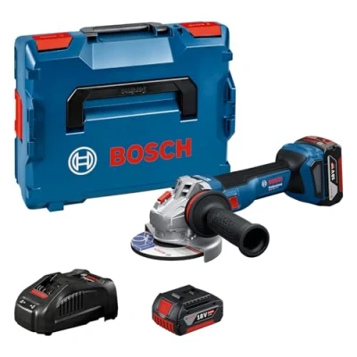 Image de Bosch Professional 18V System meuleuse angulaire sans fil GWS 11 S (diamètre de disque 125 mm, incl 2x GBA 5,0 Ah, chargeur GAL 1880, L BOXX)