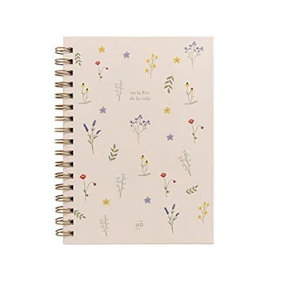 Image de UO Cahier A5 Dans la fleur de vie, couverture rigide, 200 pages, carnet à points, 15 x 22 cm