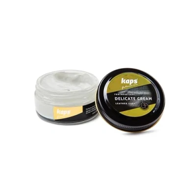 Image de Kaps Crème Délicate De Cirage Cuir Naturel Et Synthé Soin Chaussures Professionnel Intensif Du Nourrissant Pot Verre 50ml Plusieurs Couleurs (119 Gris Pale)