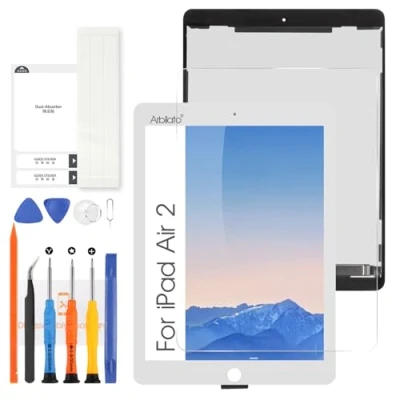 Image de Arbilato Ecran pour iPad Air 2 2014 Remplacement de l&#039;écran 2e génération Écran LCD A1566 Ensemble numériseur d&#039;écran Tactile A1567 Pièces réparation (9,7 Pouces) (Blanc)