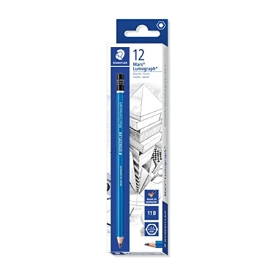 Image de Staedtler Mars Lumograph, crayons à papier 11B pour dessin technique et artistique, Boîte en carton avec 12 assortis, 100 VE