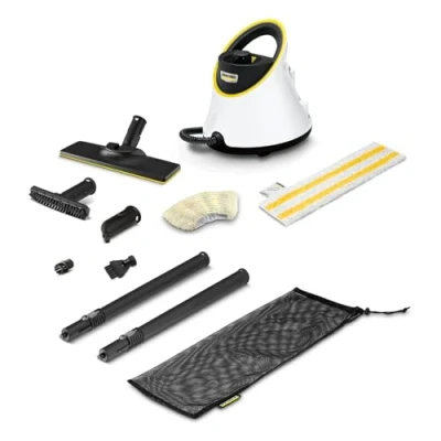 Image de Kärcher Nettoyeur Vapeur SC 2 Deluxe, Surface : 75m², Réservoir 1 l, Pression 3,2 bar, Temps Préchauffage 6,5 min, Puissance 500 W, Set de Nettoyage Sol EasyFix &amp; 3 buses