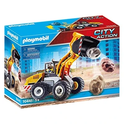 Image de Playmobil 70445 City Action Construction Front End Loader with Movable Bucket, for Children Ages 5+